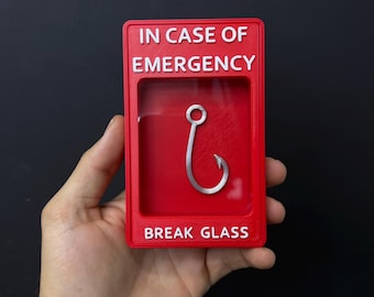Funny Fishing Emergency Box – In Case of Emergency Break Glass – Fisherman Gift – Fishing Decor – Dad Gift – Man Cave Desk Decor