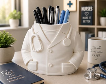 Doctor Pen Holder, Medical Desk Organizer, Nurse Gift, Clinic Office Decor