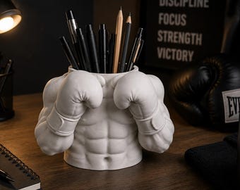 Boxing Gloves Pen Holder | Fighter Desk Organizer | Boxing Gift | Sports Office Decor | Pencil Cup