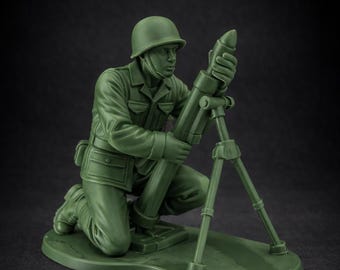 Mortarman XL Soldier Figurine – Tall Army Man Statue