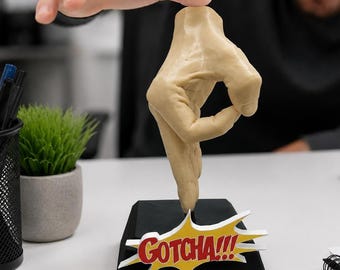 Gotcha Desk Gag Gift, Fake Finger Trap, Funny Office Decor, Coworker Novelty
