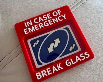 Emergency Break Glass Sign Funny Gift Desk Decor 3D Printed Novelty Box