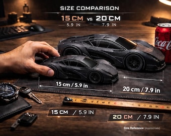 Futuristic Hypercar Sculpture – Concept Car Design Object – Automotive Piece – Modern Desk Statement
