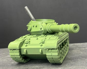 Large Military Tank Pen Holder, Rotating Turret Desk Organizer, Military Gift