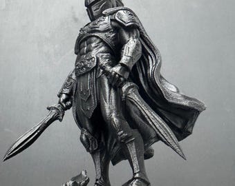 Medieval Knight Statue 3D Printed | Gothic Armor Figurine | Fantasy Warrior Decor | Collector Sculpture