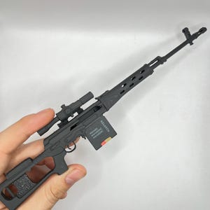 1/6 Scale Mini Dragunov SVD Sniper Rifle SD Card Holder – Functional Charging Handle
