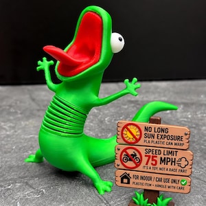 Funny Screaming Lizard Figurine, 3D Printed Gecko, Articulated Desk Buddy, Funny Office Gift