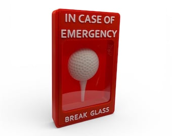 Golf Emergency Break Glass Box with Ball – Gag Gift for Golfer Desk Decor