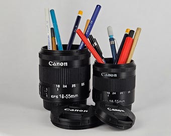 Camera Lens Pen Holder | Photographer Gift | Canon Lens Desk Organizer