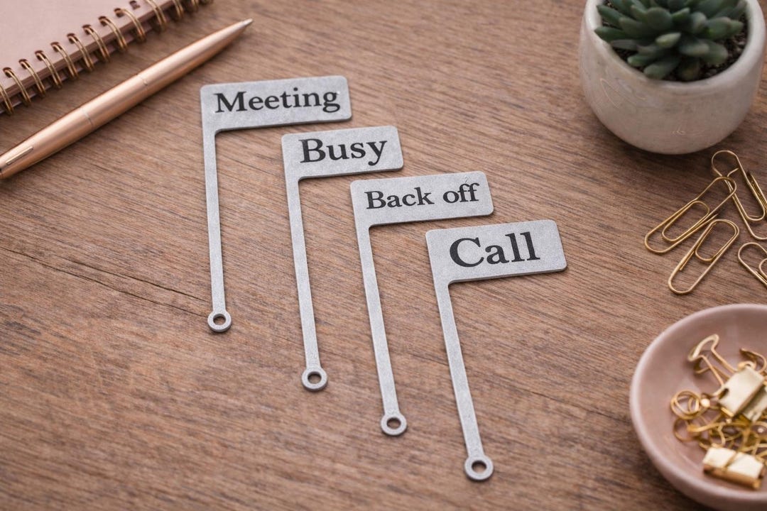 Monitor Status Flags | Work From Home Desk Sign | Meeting, Busy, Call ...