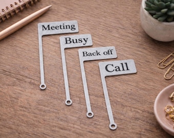 Monitor Status Flags | Work From Home Desk Sign | Meeting, Busy, Call Indicator
