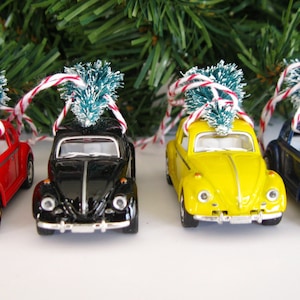 VW Bug Beetle Christmas Ornament with Tree on Top | Etsy