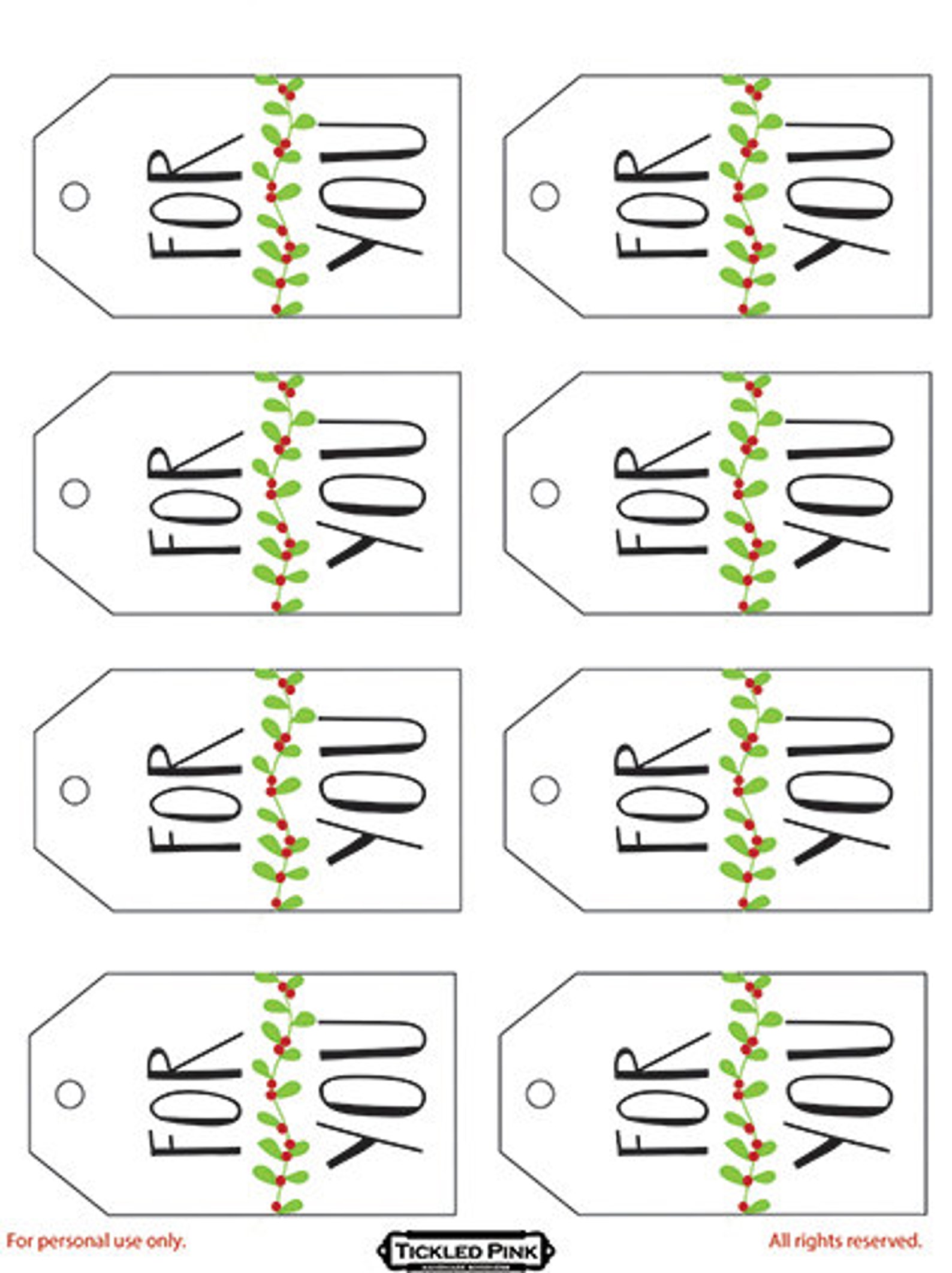 Printable Gift Tags: For You All Occasion | Etsy