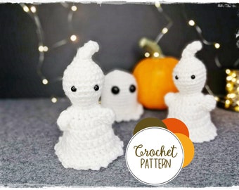 Patron au crochet - Décoration Halloween Motif Fantôme / Linn Le Fantôme / Popeyes Le Fantôme / Motif Amigurumi