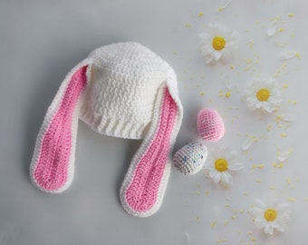 Padrão de amigurumi de gorro e ovo de coelho da Páscoa em crochê – Tamanhos de recém-nascido a adulto – Adequado para iniciantes – Download instantâneo em PDF