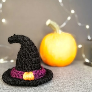 Crochet Witch Hat Pattern – Halloween Ornament – Easy Amigurumi Decoration (PDF Download)