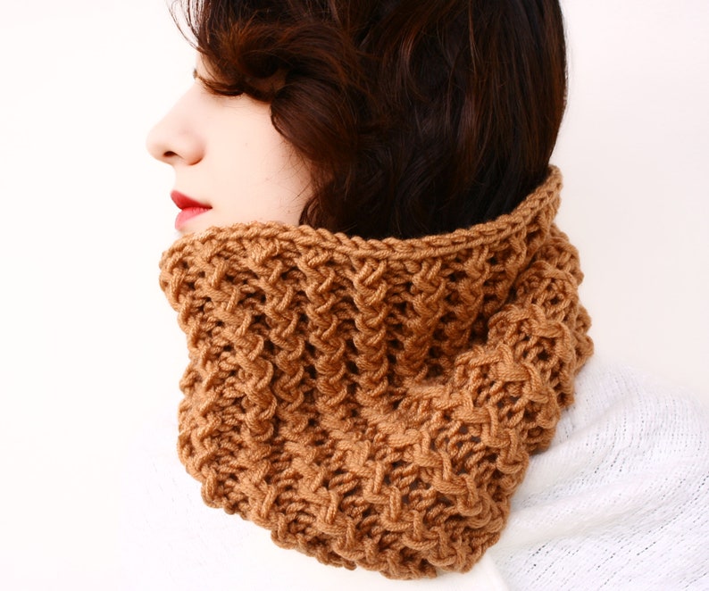 Knit Cowl Pattern for Men / Child Neck Warmer / Circle Scarf / Etsy