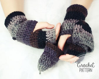 Crochet PATTERN - Fingerless Gloves - Do it Yourself - Convertible Mitten for Toddler Child Women Men (Kindra Mitten)