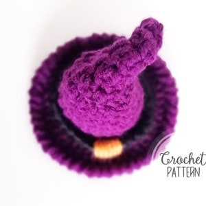 Crochet Witch Hat Pattern – Halloween Ornament – Easy Amigurumi Decoration (PDF Download)