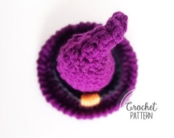 Padrão de chapéu de bruxa de crochê – enfeite de Halloween – decoração fácil de amigurumi (download em PDF)