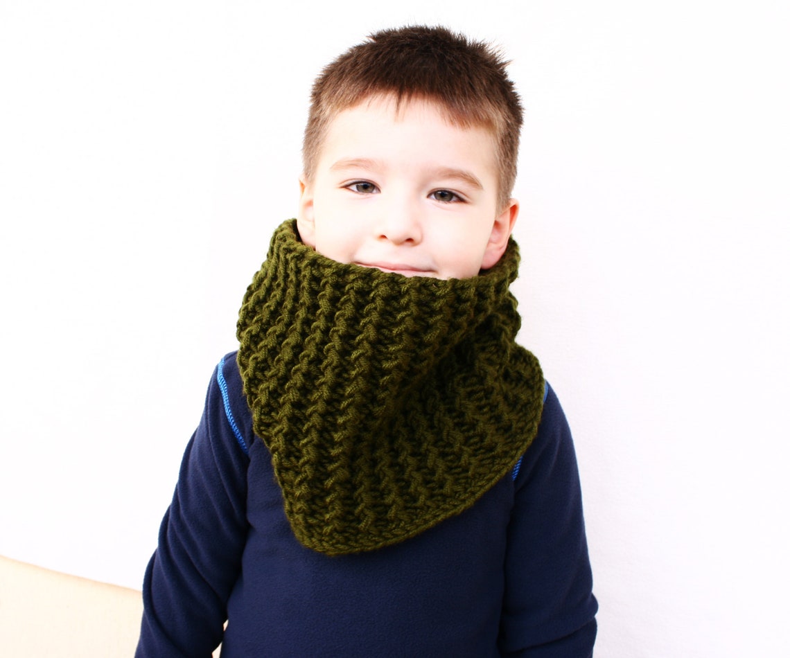 Knit Hooded Neck Warmer / Cowl Pattern / Children to Adult Etsy