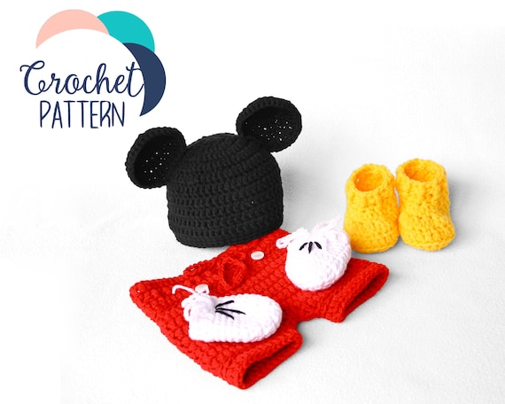 newborn mickey mouse crochet outfit pattern