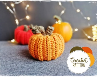 Padrão de abóbora de crochê – Decoração fácil de Halloween e outono – Decoração de outono amigurumi (Download em PDF)