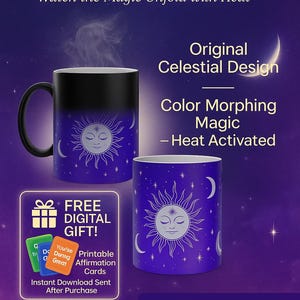 Color Morphing Becher, Astrologie Geschenk, Heat Reactive Kaffeetasse, Himmlisches Thema, Einzigartige Geschenke für Sie