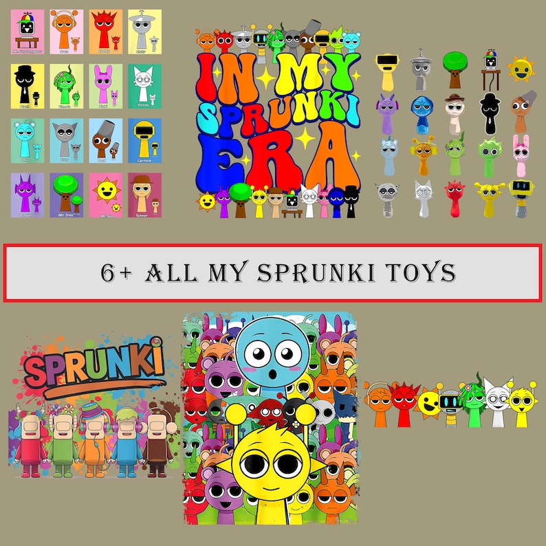 All Sprunki Toys With Names PNG, Boys & Girls Sprunki Game Digital ...