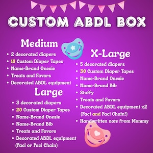UPPDATERAD! Anpassad ABDL-presentask - Medium, Large eller XL - Skräddarsydd bara för dig! - Riktiga Squishmallows-bamsar! Snabb och diskret frakt!