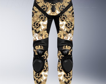 Motorcycle Racing Leather Pant: Cowhide/Kangaroo, Removable Protection