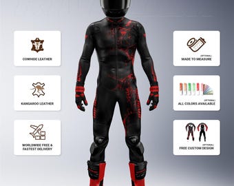 Joker Venom Motorcycle Racing Suit: Cowhide & Kangaroo Leather