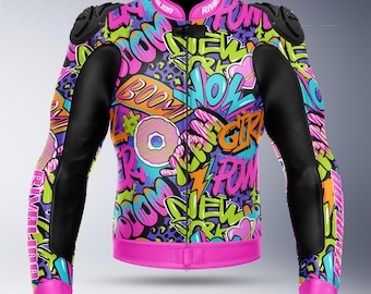 Blouson de course moto en cuir Wow Girl : protection amovible