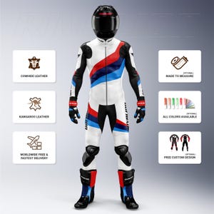 BMW S1000RR Motorcycle suit, Motorbike suit, Unisex Motorcycle suit, Motorcycle race suit, Cowhide & Kangaroo Leather Race suit, Racing Gear