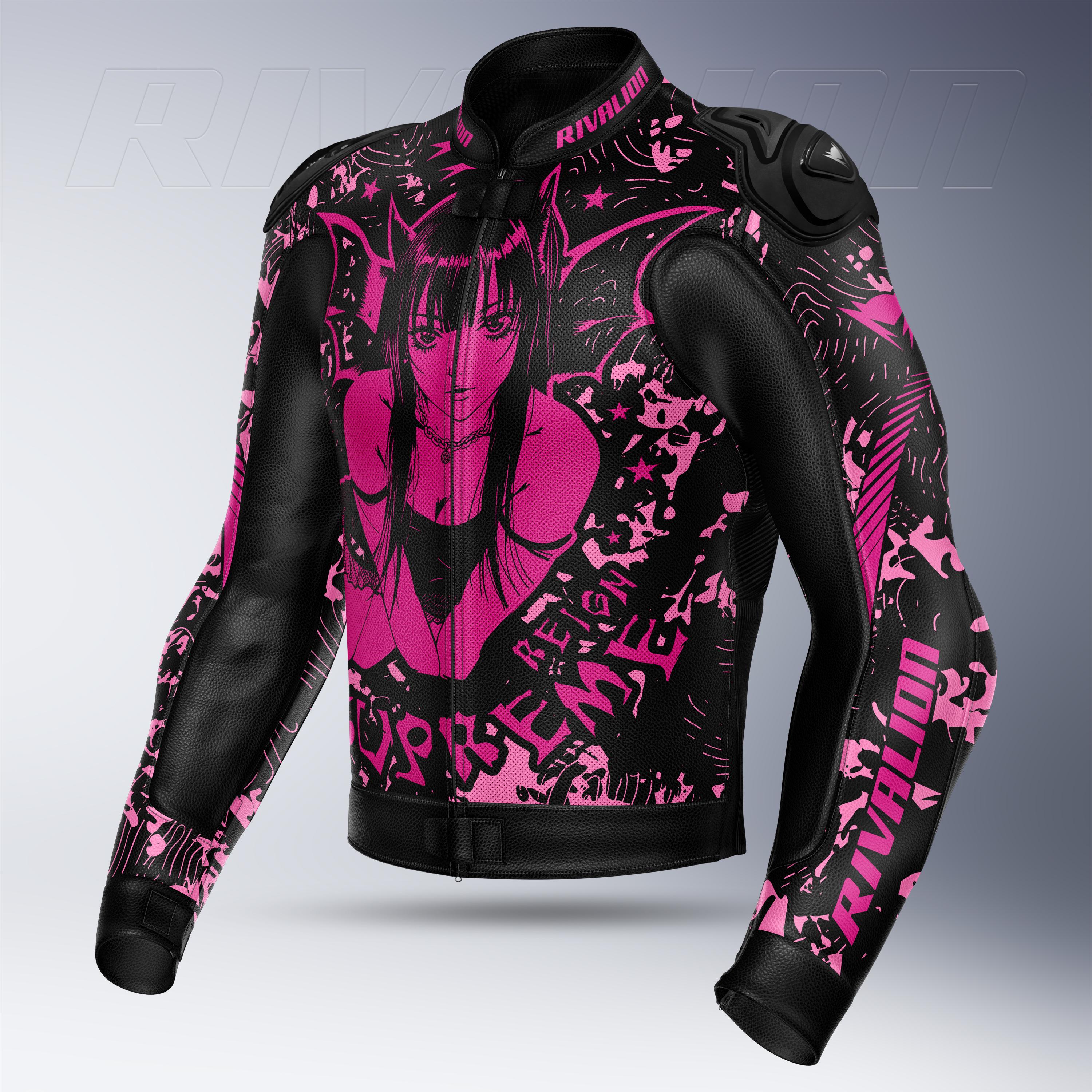 Barbie Pink Women Leather Motorcycle Racing Jacket: Removable ...