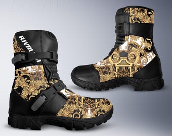 Royal Star Leather Motorcycle Racing Boots, Custom Design, Safety Armour