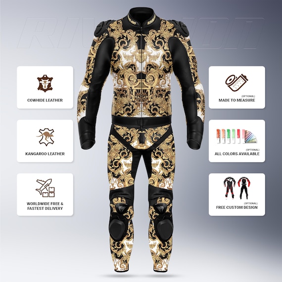 Custom Royal Star Motorcycle Race Suit: Cowhide or Kangaroo Leather