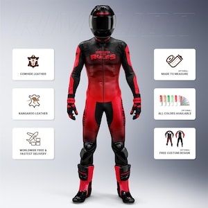 Custom Honda Motorcycle Racing Suit: Cowhide or Kangaroo Leather image 1