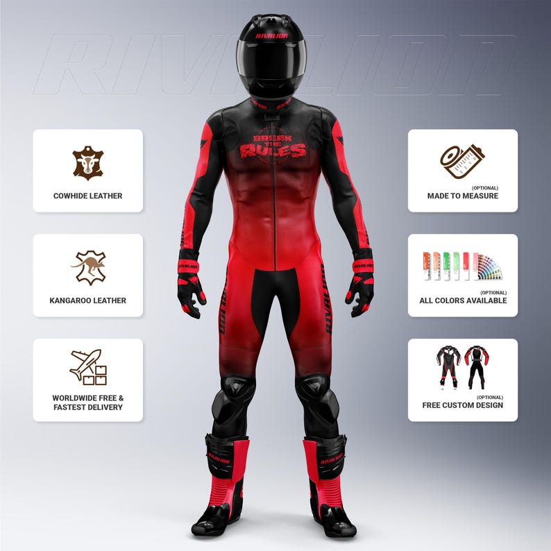 Custom Honda Motorcycle Racing Suit: Cowhide or Kangaroo Leather image 1