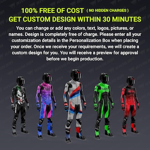 Custom Honda Motorcycle Racing Suit: Cowhide or Kangaroo Leather image 5