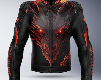 Blouson de course moto Drogon : cuir de vachette avec protection amovible