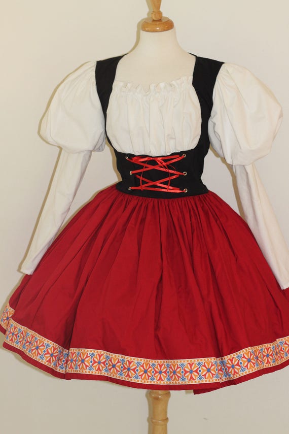 Red Costume 21/" long Hooded Cloak Cape w//Lace Trim Little Riding Hood Free Ship