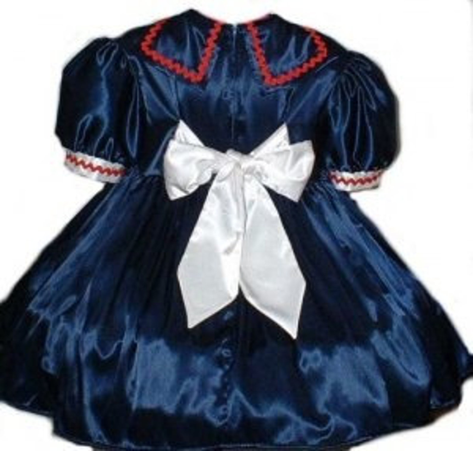 Adult Baby Sissy Cute Satin Sailor Navy Blue Red and White | Etsy