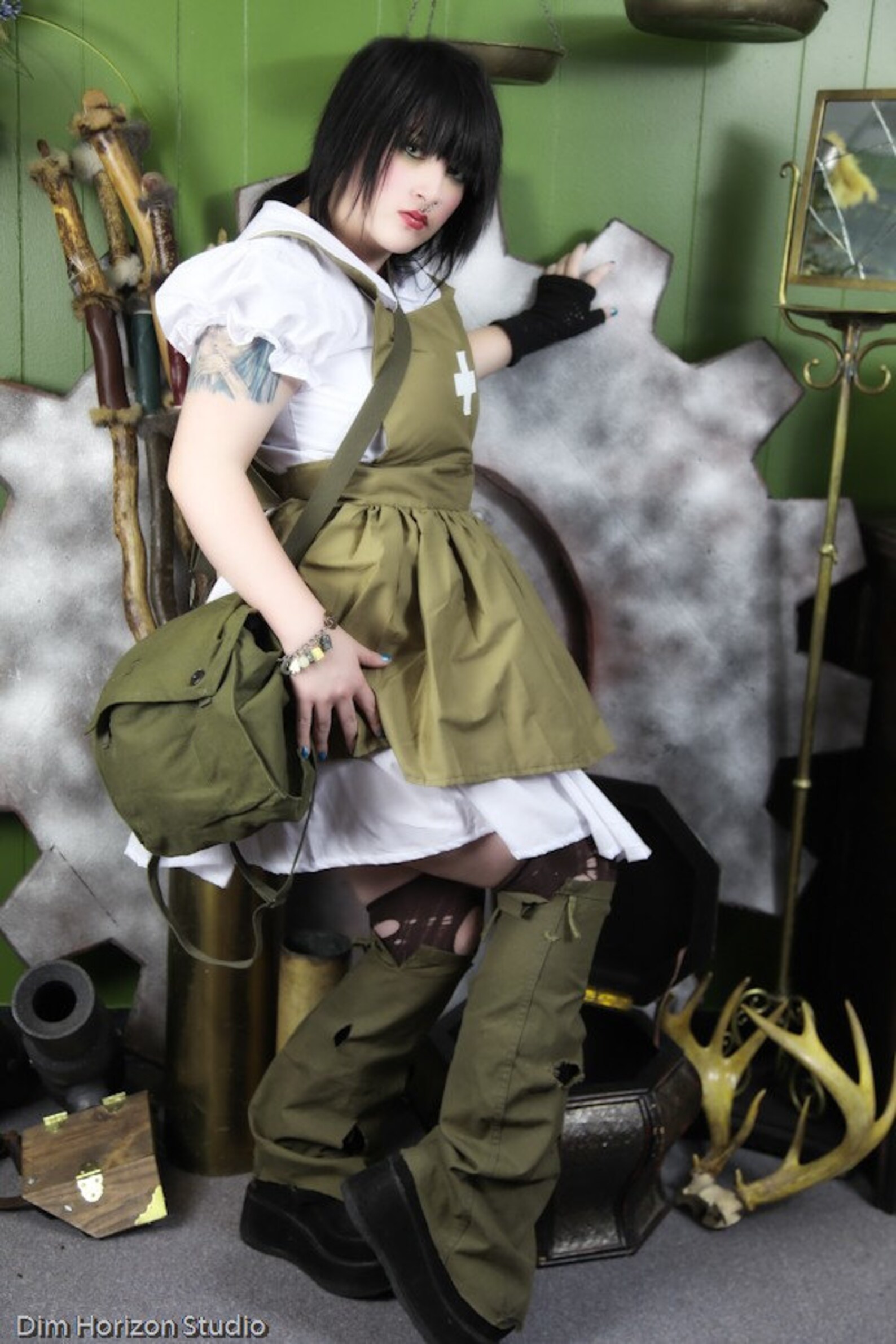 Steampunk Nurse Dress and Apron Post Apocalyptic Zombie Army Etsy
