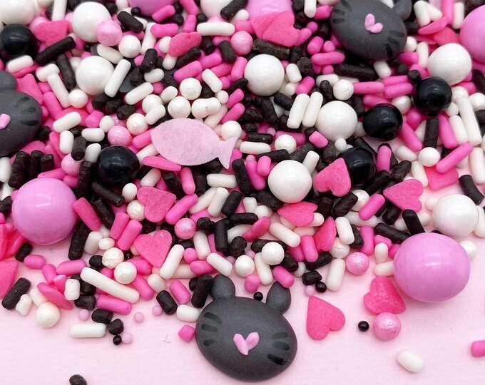 Kitty Cat Sprinkle Mix - Edible Sprinkles - Cat Party - Cat Sprinkles ...