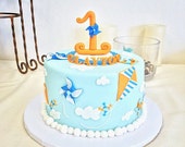 Items similar to Kite and Pinwheel fondant baby cake set 