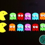 12 Pacman Fondant Toppers Birthday Cupcake Toppers Etsy