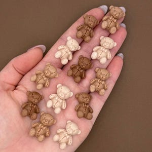 12 Dye-Free Teddy Bear Sugar Shapes mix - Artificial Dye Free - Vegan Gluten-Free Dairy-Free - Adorable Cake and Cupcake Decorations