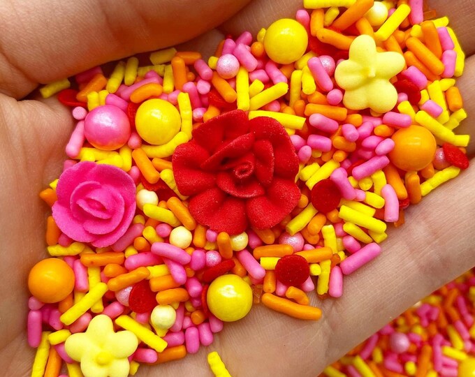 Summer Bloom Sprinkle Mix Floral Sprinkles Roses Etsy