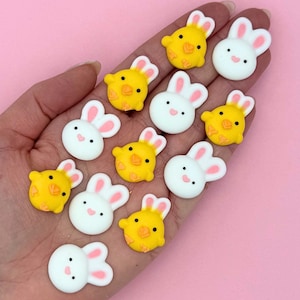 12 Easter Icing Shapes - Easter Bunny Cupcake Toppers - Easter Chicks - Easter Sprinkles